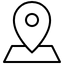 Map marker icon on a white background
